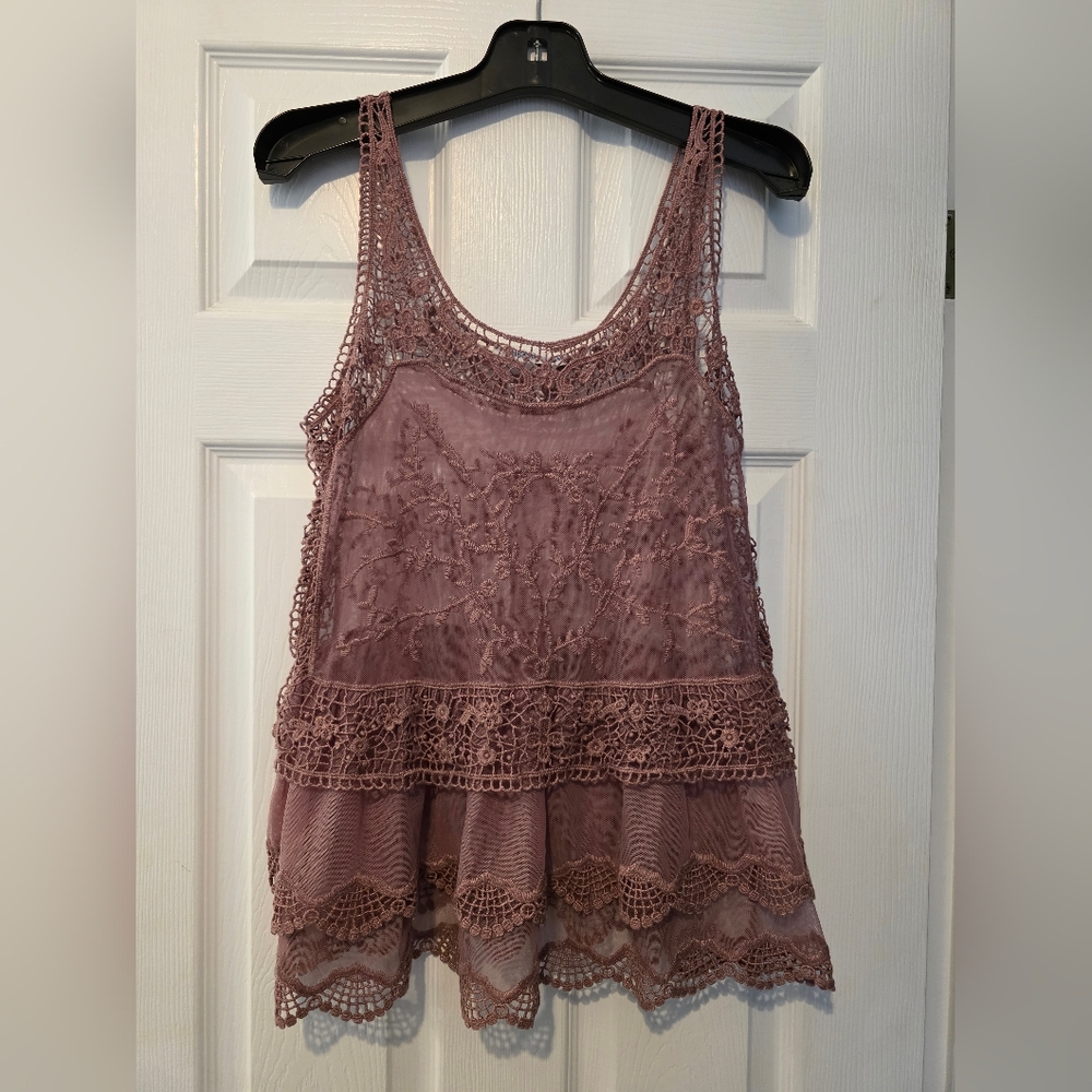 Ricki's Mauve Lace Tank Top